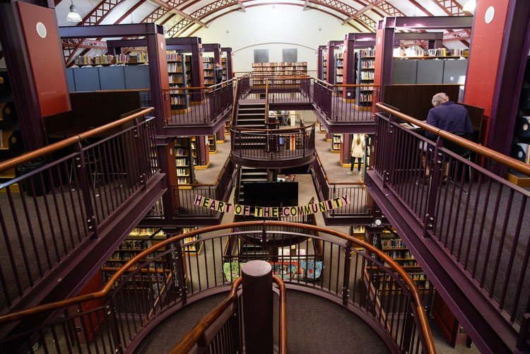 Readers and study spaces inside Cape Town Central Library