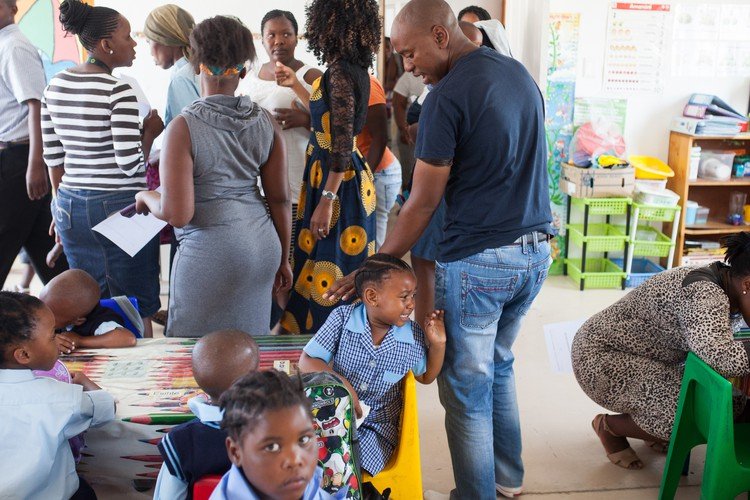 Schoolchildren beginning a new year together