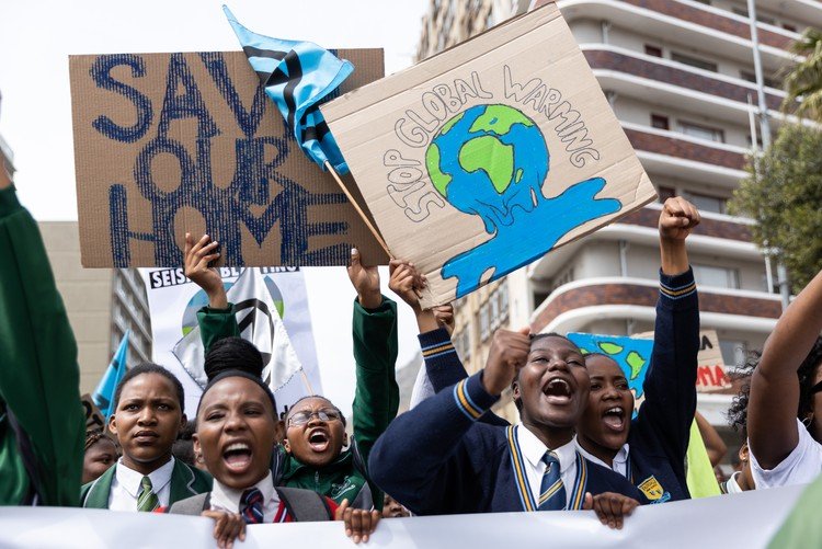 Young South Africans campaigning publicly on climate change